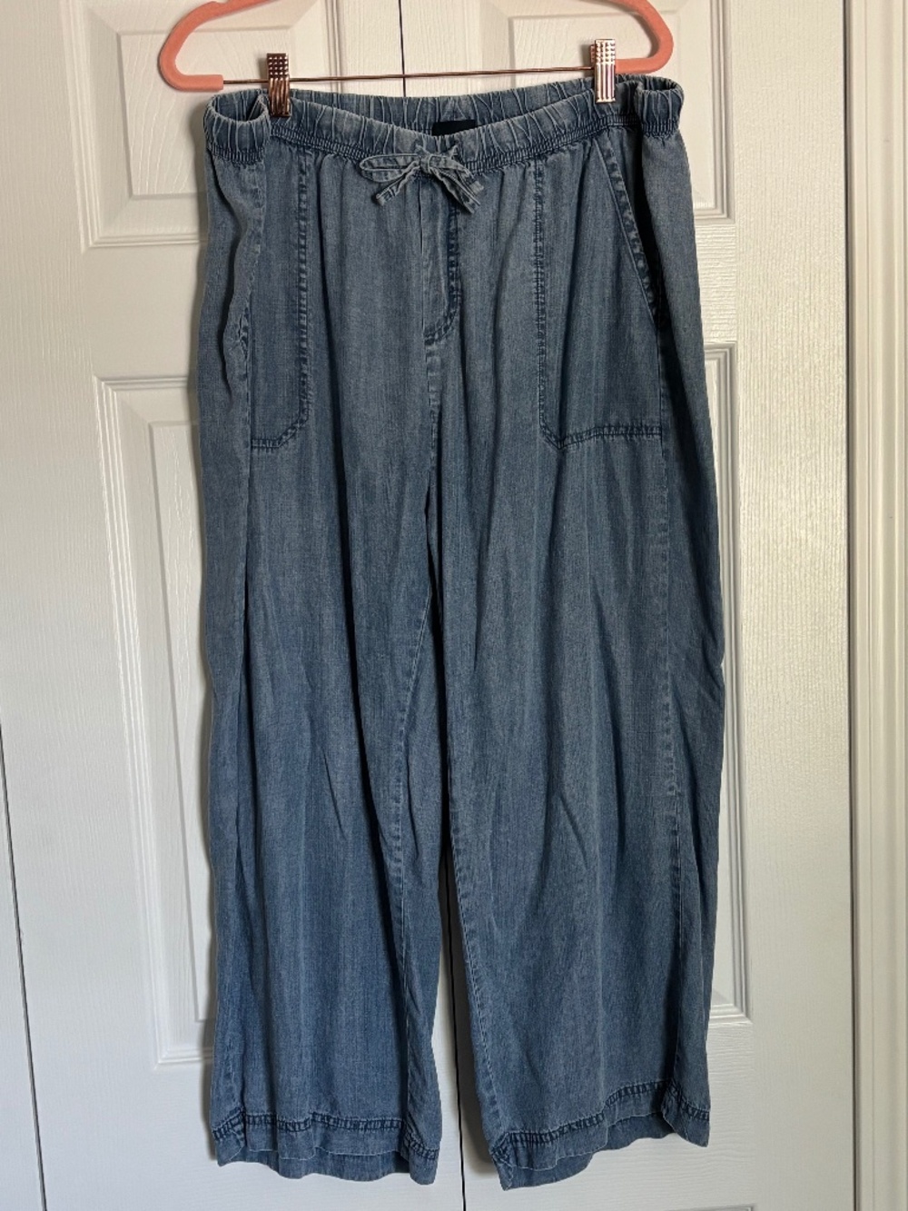 100% Lyocell Pants with Denim Look, Ankle Length